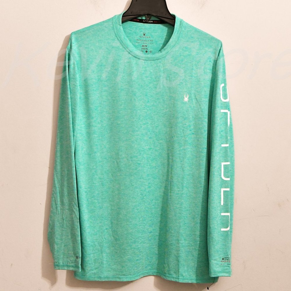 NWT ! Spyder Men’s sun tee ( Rash Guard),50+ UPF,lightweight GREEN